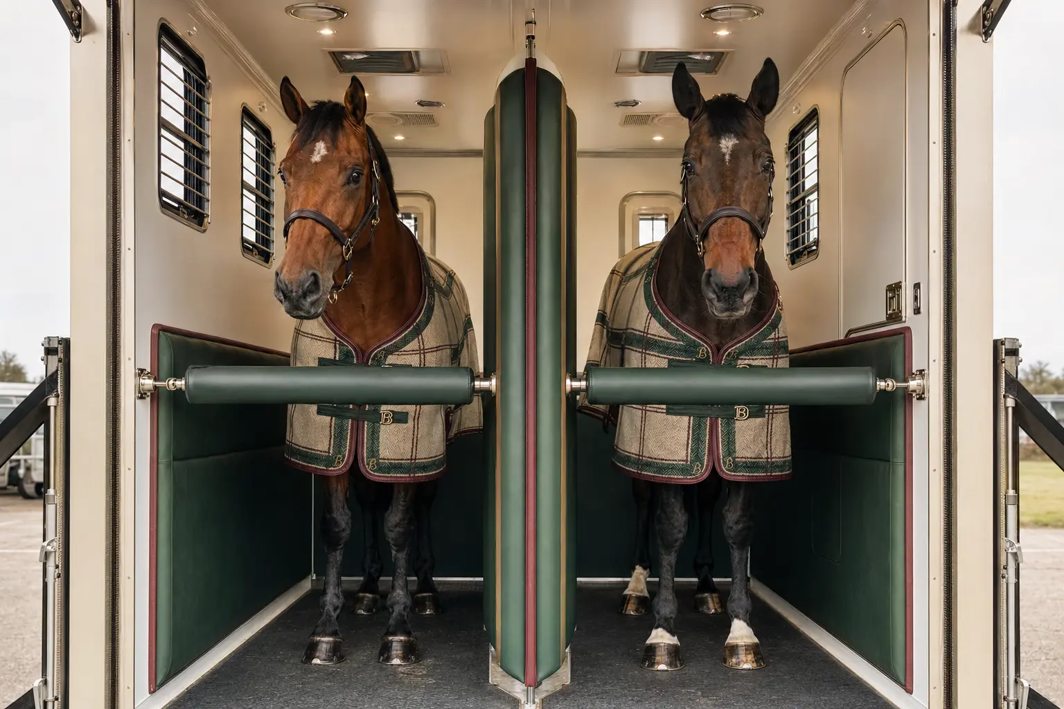 Horse prepared before competition